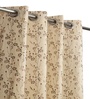 Cream Velvet Feather 5Ft Ring Top Window Curtains Pack of  2