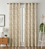 Cream Velvet Feather 7Ft Ring Top Door Curtain Pack of 1