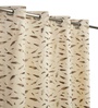 Cream Velvet Feather 7Ft Ring Top Door Curtain Pack of 1