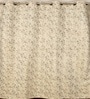 Cream Velvet Feather 9Ft Ring Top Long Door Curtain Pack of 1