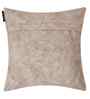 Cream Velvet Floral 16X16 Inches Cushion Covers (Pack of 2)