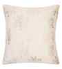 Cream Velvet Floral 16X16 Inches Cushion Covers (Pack of 2)