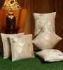 Cream Velvet Floral 16X16 Inches Cushion Covers (Pack of 5)