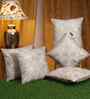 Cream Velvet Floral 16X16 Inches Cushion Covers (5Pcs)