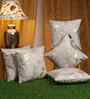 Cream Velvet Floral 16X16 Inches Cushion Covers (5Pcs)