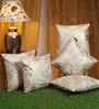 Cream Velvet Floral 16X16 Inches Cushion Covers (5Pcs)