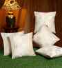 Cream Velvet Floral 16X16 Inches Cushion Covers (Pack of 5)