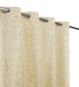 Cream Velvet Floral 5 Foot Ring Top Window Curtains Set Of 2