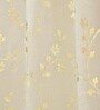 Cream Velvet Floral 7 Foot Ring Top Door Curtain