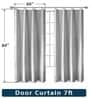 Cream Velvet Floral 7 Foot Ring Top Door Curtain