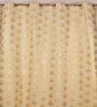 Cream Velvet Floral 7 Foot Ring Top Door Curtain