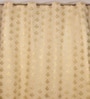 Cream Velvet Floral 7 Foot Ring Top Door Curtains Set Of 2