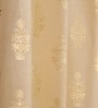 Cream Velvet Floral 7 Foot Ring Top Door Curtains Set Of 2