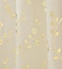 Cream Velvet Floral 9 Foot Ring Top Door Curtain
