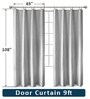 Cream Velvet Floral 9 Foot Ring Top Door Curtain