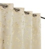 Cream Velvet Floral 9 Foot Ring Top Door Curtain