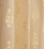 Cream Velvet Floral 9 Foot Ring Top Door Curtains Set Of 2