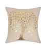 Cream Velvet Geometric 16X16 Inches Cushion Covers (Pack of 2)