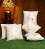 Cream Velvet Abstract 16X16 Inches Cushion Covers (5Pcs)