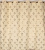 Cream Velvet Leaf Print 9Ft Ring Top Long Door Curtain Pack of 1