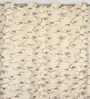 Cream Velvet Leaf Print 9Ft Ring Top Long Door Curtains Pack of  2