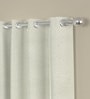 Cream Velvet Solid 5ft Regular Eyelet Window Curtains (2 Pc)