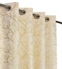 Cream Velvet Tree Branch  5 Foot Ring Top Window Curtain