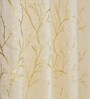 Cream Velvet Tree Branch  5 Foot Ring Top Window Curtain