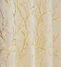 Cream Velvet Tree Branch  5 Foot Ring Top Window Curtains Set Of 2