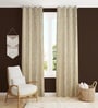 Cream Velvet Tree Branch  7 Foot Ring Top Door Curtain