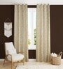 Cream Velvet Tree Branch  9 Foot Ring Top Door Curtain