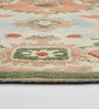 Cream Vintage Polyester 4 x 6 Feet Machine Made Carpet