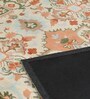 Cream Vintage Polyester 6 x 9 Feet Machine Made Carpet