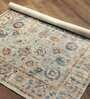 Cream Viscose Washed-out 5.3 ft x 7 ft Machine Made Carpet