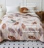Brown Wool Floral 350 GSM Premium Double bed blanket