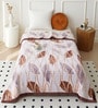 Brown Wool Floral 350 GSM Premium Single bed blanket