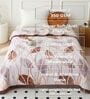 Brown Wool Floral 350 GSM Premium Single bed blanket