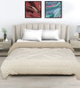 Cream Wool Solid 950 GSM  Double Bed Quilt