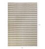 Cream Striped Wool 5 ft x 7 ft Hand Woven Carpet