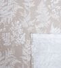 Creamy Beige Floral 400 TC Cotton Queen Size Flat Bedsheet With 2 Pillow Covers