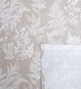 Creamy Beige Floral 400 TC Cotton Single Bed Size Flat Bedsheet With 2 Pillow Covers