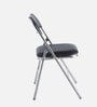 Chrome Foldable Chair with Padded seat In Black Color