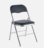 Chrome Foldable Chair with Padded seat In Black Color