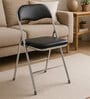 Chrome Foldable Chair with Padded seat In Black Color