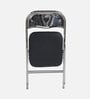 Chrome Foldable Chair with Padded seat In Black Color