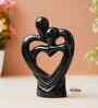 Creative Modern Double Heart Romantic Couple Statue Showpiece(Resin Black)| Home Decoration Items for Living Room Bedroom Hall Office|Home Decor Gifts for Birthday Housewarming Anniversary