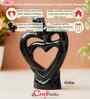 Creative Modern Double Heart Romantic Couple Statue Showpiece(Resin Black)| Home Decoration Items for Living Room Bedroom Hall Office|Home Decor Gifts for Birthday Housewarming Anniversary