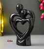 Creative Modern Double Heart Romantic Couple Statue Showpiece(Resin Black)| Home Decoration Items for Living Room Bedroom Hall Office|Home Decor Gifts for Birthday Housewarming Anniversary