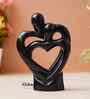 Creative Modern Double Heart Romantic Couple Statue Showpiece(Resin Black)| Home Decoration Items for Living Room Bedroom Hall Office|Home Decor Gifts for Birthday Housewarming Anniversary