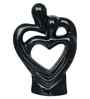 Creative Modern Double Heart Romantic Couple Statue Showpiece(Resin Black)| Home Decoration Items for Living Room Bedroom Hall Office|Home Decor Gifts for Birthday Housewarming Anniversary